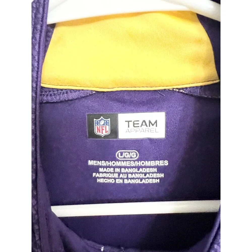 Minnesota Vikings Men's 1/4 Zip Pullover Shirt - Purple Size Large NFL New NWT